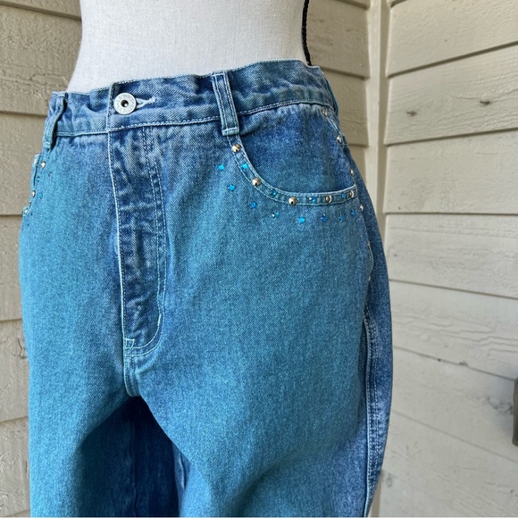 Vintage Denim - Vintage L.A. Blues Women's Studded Sparkly Blue Jeans